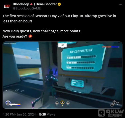 射擊游戲《BloodLoop》推出“Play-to-Airdro&#&nbsp;圖片