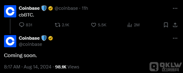 Coinbase即將推出cbBTCTokens，市場反應熱烈圖片