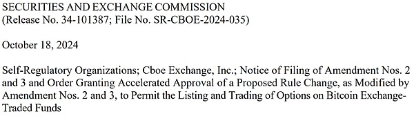 美國(guó)批準(zhǔn)上市Bitcoin現(xiàn)貨ETF期權(quán)交易 Bitcoin在&nbsp;圖片